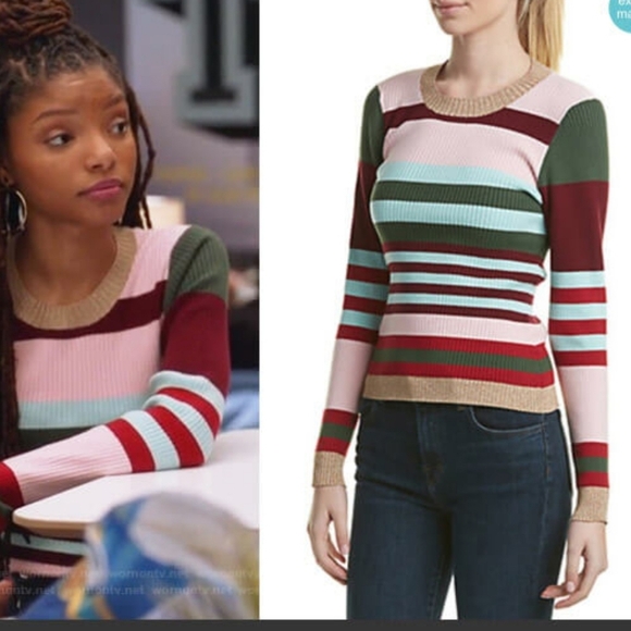 Parker gold shimmer trim ribbed sweater - Picture 2 of 9